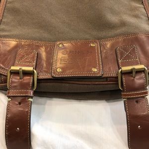 Fossil leather/canvas Messenger bag